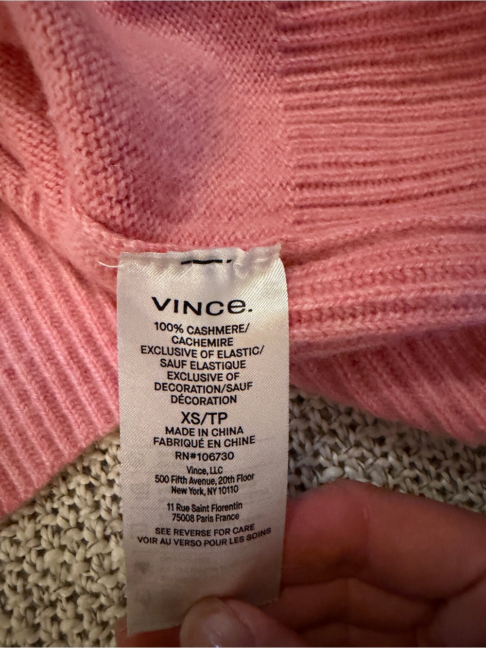 Vince Bazooka Pink Crewneck Cashmere Sweater - Picture 5 of 11